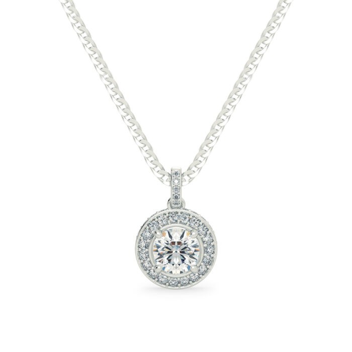 Diamond pendant with halo