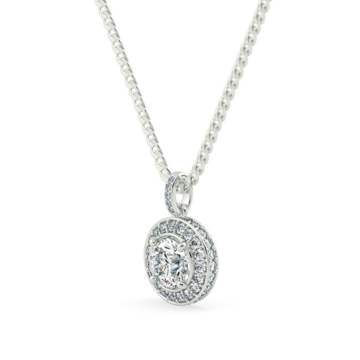Diamond pendant with halo dubai